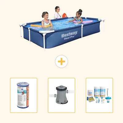 Immagine prodotto di Bestway Steel Pro, piscina rettangolare - 221x150x43 cm - 4 pezzi - Modello S22706