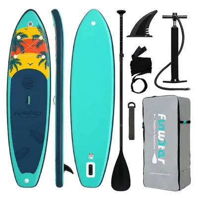 Zdjęcie produktu dla FunWater deska do wiosłowania na stojąco, zestaw desek SUP, deska do wiosłowania na stojąco, deska SUP, Handpumpe, 335x83x15cm, bis150kg, Grün