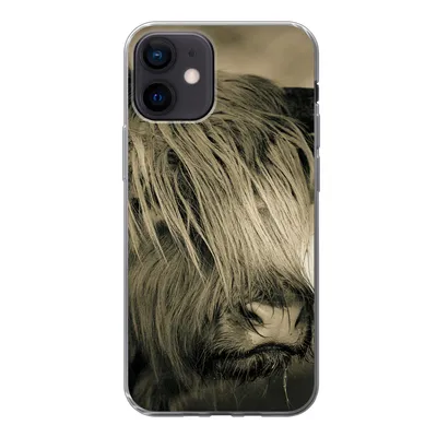 Produktbild von MuchoWow® Handyhülle Schutzhülle Hülle für iPhone 12 Schottischer Highlander - Tiere - Haare Silikon Softcase Handy Hülle - Schutzhülle