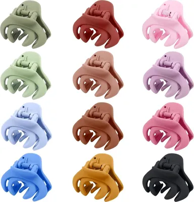Image de lot de 12 pinces à cheveux Octopus Hairclip Femme Fille Barrettes Mates Multicolores