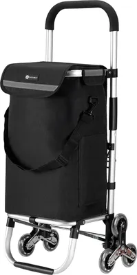 Produktbild von Packaway Einkaufswagen mit 6 Rädern für Treppen - 40L - Einkaufswagen - Trolleyfunktion - SCHWARZ