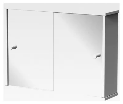 Produktbild von Badspiegelschrank Weiß Mireo 55x40x14 cm - Badezimmerschrank mit Spiegel und Stauraum