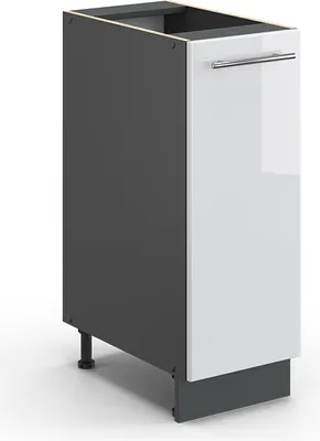 Produktbild von Apothekerschrank Vicco Fame-Line Weiß Hochglanz 30 cm ohne Arbeitsplatte, Model 36466