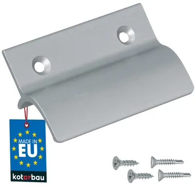 Produktbild von KOTARBAU® Balkontürgriff außen 65x45mm Terrassentürgriff mit Steg Fenstergriff zum Aufschrauben Balkontüren Griff Aluminium Silber