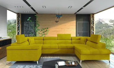 Immagine prodotto di Divano ad angolo Divano a U Divano di design imbottito Divano letto Funzione letto zona giorno