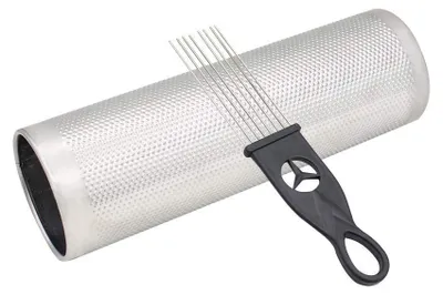 Imagen del producto de Guiro de acero inoxidable con rascador para música