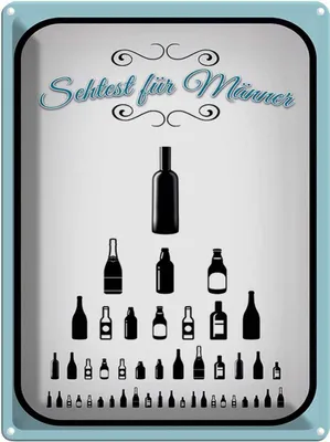 Produktbild von vianmo Blechschild 40x30 cm Sehtest für Männer Bier Alkohol Spruch Zitat Bar Club