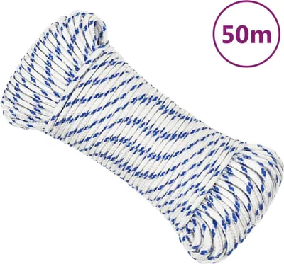 Immagine prodotto di vidaXL Corda da barca bianca 5 mm 50 m polipropilene
