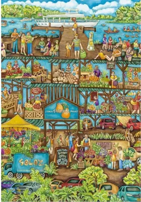 Produktbild von Grafika Puzzle Bauernmarkt - 1000 Teile Puzzle Spaß für die Familie