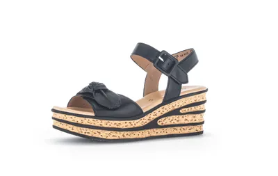 Produktbild von Gabor Damen Komfort Sandalen Keil F-Weite 44.653 Schwarz