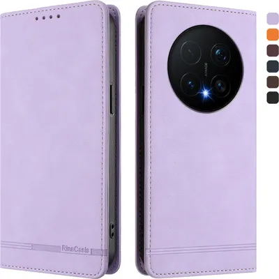 Obrázek produktu pro Pouzdro pro Honor Magic8 Pro, retroPolyuretankožené flip pouzdro s stojánkem a přihrádkami na karty Fialový