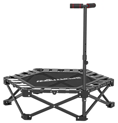 Productafbeelding van SPORTNOW Fitness trampoline, inklapbaar, diameter 104 cm. Mini-trampoline met T-handvat