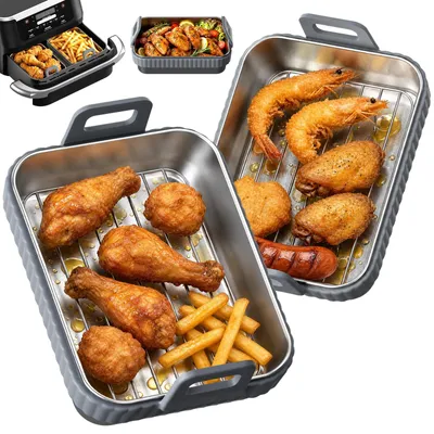 Airfryer-Backform Edelstahl 20x15x5,5 cm für Ninja & COSORI