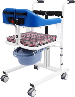 Immagine prodotto di Sedia per trasferimento pazienti - Sedia a rotelle manuale per trasferimento - Ausilio per il trasferimento - Per assistenza e anziani - Ausilio per la mobilità con rotelle - Bianco