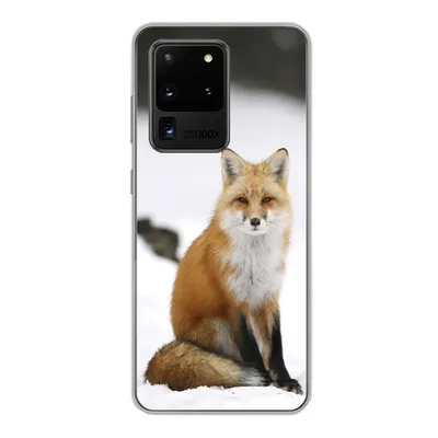 Produktbild von MuchoWow® Handyhülle Schutzhülle Hülle für Samsung Galaxy S20 Ultra Fuchs - Schnee - Winter Silikon Softcase Handy Hülle - Karteninhaber