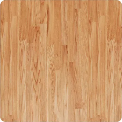 A square wooden tabletop with a light brown oak finish.