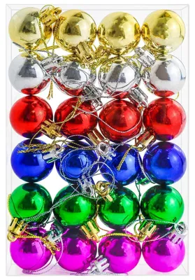 Immagine prodotto di Palline di Natale, confezione da 24 pezzi, diametro 30 mm, infrangibili, colorate, lucide, opache, con glitter, in plastica