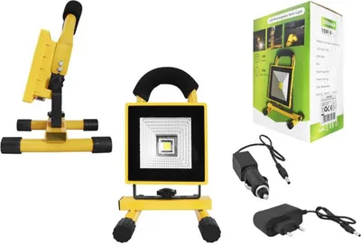 Imagen del producto de Faro LED COB, 10W, 6000K, con batería, para construcción, uso exterior, lámpara de trabajo, IP44, con soporte