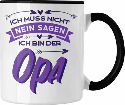 Produktbild von Trendation - Lustige Opa-Tasse Vatertag Bester Opa Geschenkidee (Schwarz)