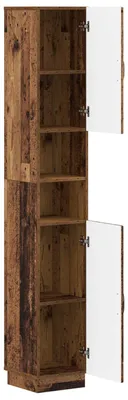 Image de Armoire de salle de bain vidaXL avec étagère ouverte, modèle HOORN, en bois vieilli