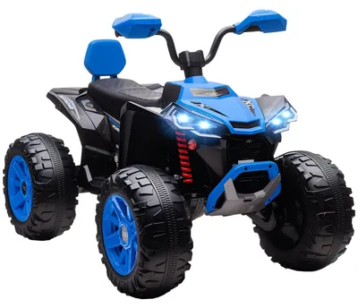 Zdjęcie produktu dla Elektryczny quad dla dzieci z portem USB, prędkość: 6,5 km/h | Kolor: niebieski, czarny | Wymiary: 68,5 x 109 x 76 cm