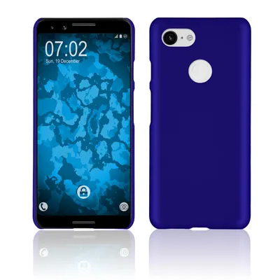 Produktbild von PhoneNatic Case kompatibel mit Google Pixel 3 - Hülle blau gummiert Hard-case Cover