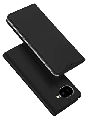 Zdjęcie produktu dla Etui DUX DUCIS do telefonu Google Pixel 10a, typu portfel, w kolorze czarnym, z przegródką na karty i funkcją podstawki