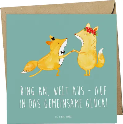 Produktbild von Mr. & Mrs. Panda doppelkarte Verlobung Glück - Meeresbrise - Geschenk, faltkarte, Heiraten, Erinnerungen, Geschenke, Klappkarte, Grußkarte, Liebe, Vertrauen, gemeinsames