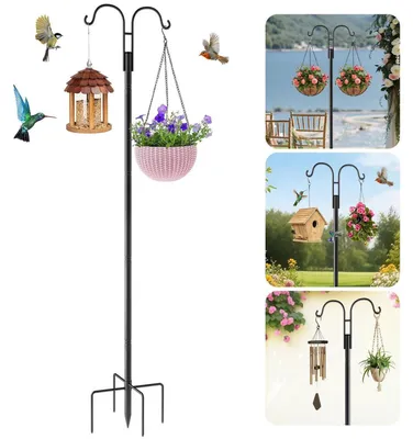 Obrázek produktu pro Schäferhaken, 193 cm, robustní, dvojitý hák, 5 hrotů, kov, pro zahradní dekorace