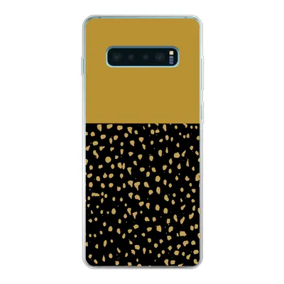 Produktbild von MuchoWow® Handyhülle Schutzhülle Hülle für Samsung Galaxy S10 Lite Polka dots - Ockergelb - Schwarz Silikon Softcase Handy Hülle - Schutz