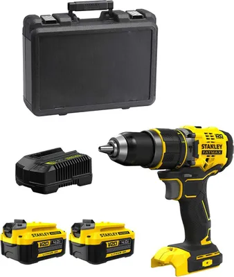 Image de Perceuse-visseuse à percussion STANLEY FatMax SFMCD721M2K (2 x 4,0 Ah + chargeur + coffret)