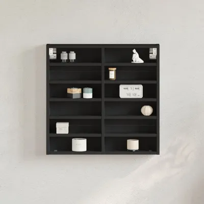 Obrázok produktu pre Maison Exclusive - Vitrína Čierna 60x8,5x58 cm Drevený materiál