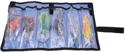 Image de Pêche au poisson - Canne à pêche en acrylique - Sac de transport avec 6 compartiments - Crochet en acier au carbone robuste - Léger et portable - Support pour canne à pêche