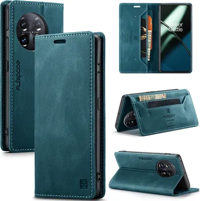 Produktbild von OnePlus 11 Hülle, Retro Kunstledertasche Stand Schutzhülle für OnePlus 11 Blau