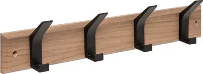 Produktbild von 5Five Kleiderstander - 4 Aufhangehaken - Edelstahl - braun/schwarz - 45 x 10 cm - Wandgarderobe