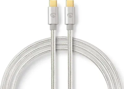 Zdjęcie produktu dla Nedis CCTB60700AL20, 2 m, USB C, USB C, USB 2.0, 0,48 Gbit/s, Aluminium