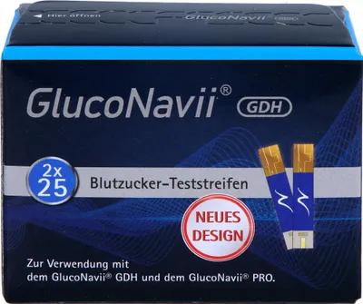Obrázek produktu pro Standardní glukózové testovací proužky GlucoNavii GDH 50 kusů