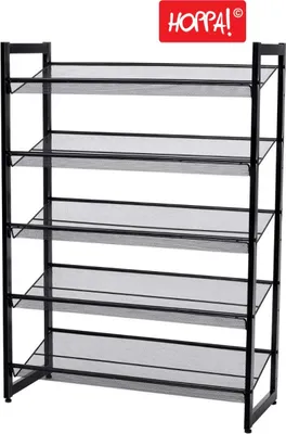 Produktbild von Hoppa! | Schuhregal | 5 Ebenen - Schwarz - Metall - 74 x 31 x 104.5 cm