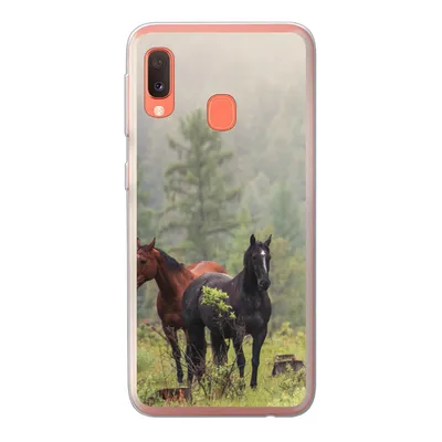 Produktbild von MuchoWow® Handyhülle Schutzhülle Hülle für Samsung Galaxy A20e Pferde - Wald - Nebel Silikon Softcase Handy Hülle - Abdeckung