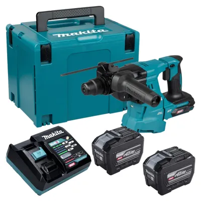 Produktbild von Makita HR 011 GE201 Akku Kombihammer 40 V max. 3,3 J SDS plus Brushless + 2x Akku 8,0 Ah + Ladegerät + Makpac