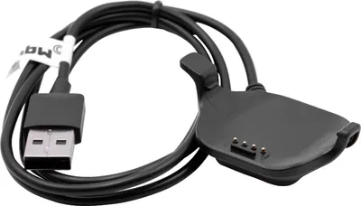 Produktbild von vhbw USB Ladekabel kompatibel mit Garmin Forerunner 25 (large) Smartwatch Fitnesstracker - Dockingstation Schwarz, 96 cm