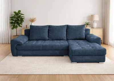 Produktbild von Ecksofa mit Schlaffunktion, ausziehbares Ecksofa VELUTO, Eckcouch mit Wellenfeder