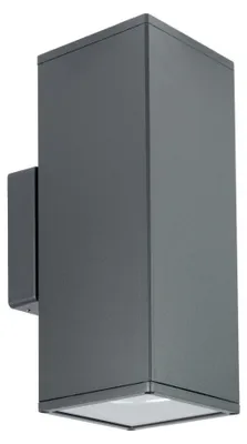 Produktbild von Außenleuchte Anthrazit Up Down IP54 eckig H: 30 cm 2x E27 Outdoor Wandlampe Haus Hof Balkon