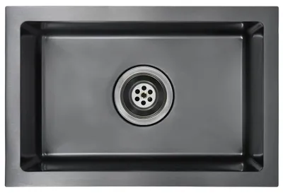 Image de vidaXL Évier de cuisine fait main noir acier inoxydable