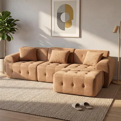 Immagine prodotto di Divano ad angolo COMHOMA, 245 x 60 x 40 cm, divano modulare con funzione letto, divano letto, divano a L per soggiorno, imballato sottovuoto, combinabile in modo flessibile