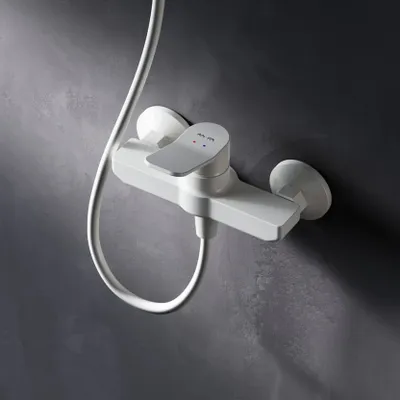 Produktbild von AM.PM Duscharmatur Einhebel Brausebatterie Weiss Armatur Mischbatterie Brausearmatur Brausebatterie Wasserhahn Bad Mischbatterie Dusche