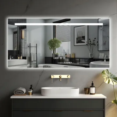 Obrázok produktu pre IREDA Kúpeľňové zrkadlo s LED osvetlením, 80 x 60 cm