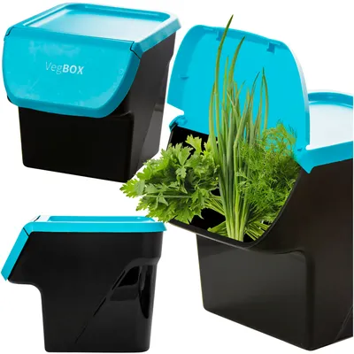 Produktbild von Mülltrenner Mit Deckel, Mülltrennsystem Für Biomüll, Mülleimer, Abfalleimer, Sortibox, Kunststoff Müllsortierer, Abfallsammler Für Leichte Mülltrennung Blau