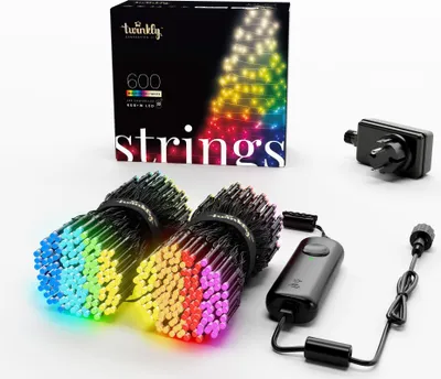 Zdjęcie produktu dla Twinkly Strings 600 RGBW LED, sznur, czarny przewód, 48 m, IP44