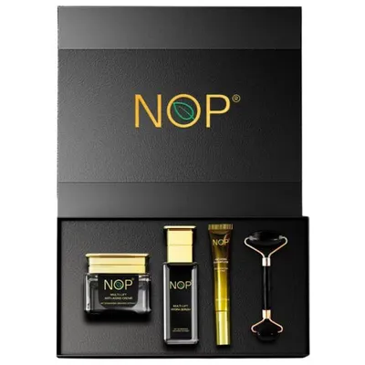 Produktbild von NOP 3‑Step Anti-Aging Set – Serum, Augenpflege & Creme mit Roller